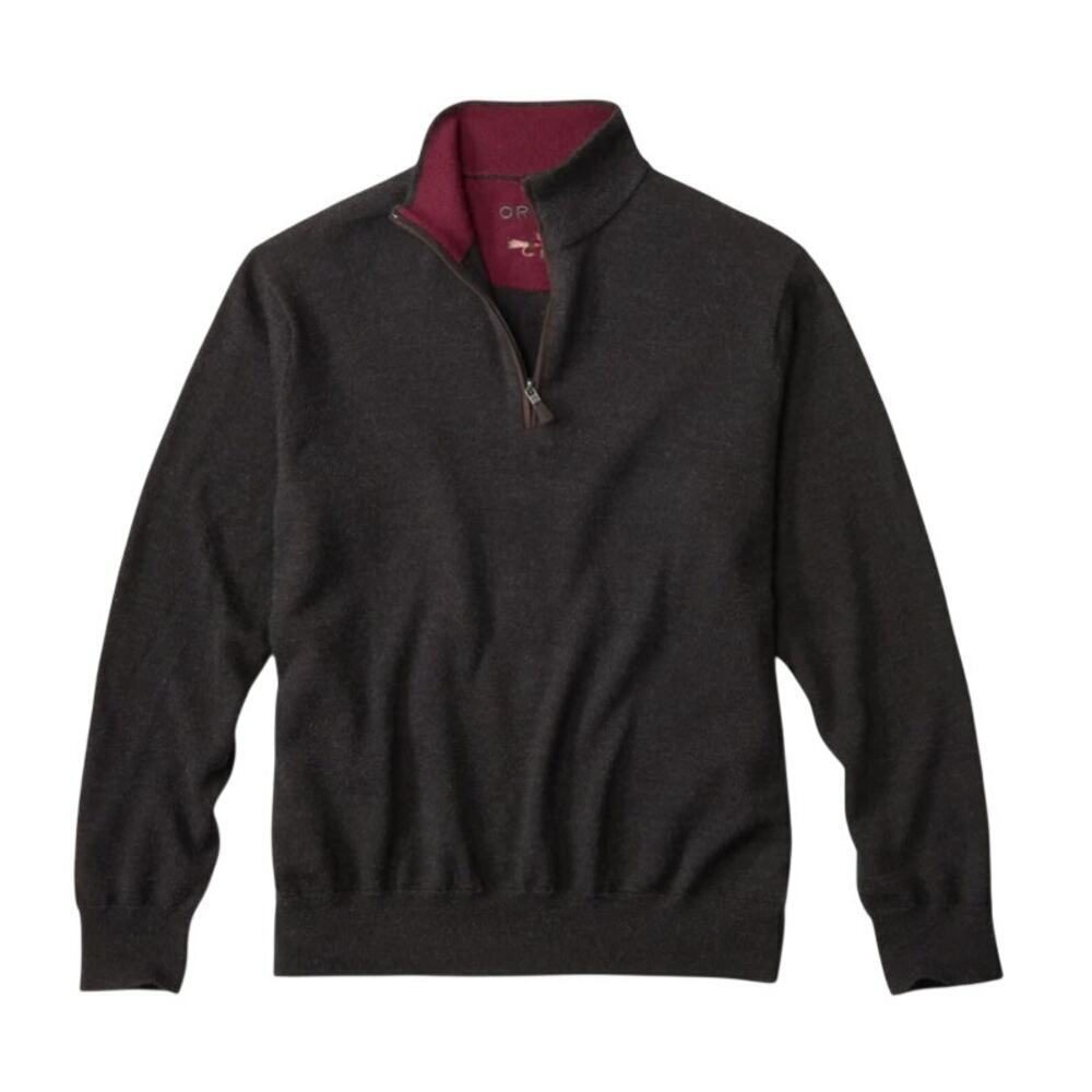 Orvis Gray Wool Quarter-Zip Sweater 2.0 XL - Picture 2 of 7